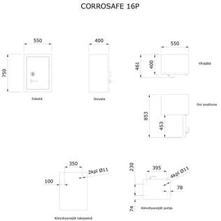 Corrosafe 16P Pistoolikaappi Kotipihalle toimitettuna - Infoa asekaapeista - 16PKL - 2